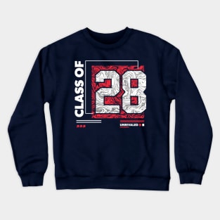 Class of 2028 Urban Streetwear // Graduation Class of '28 Red Crewneck Sweatshirt